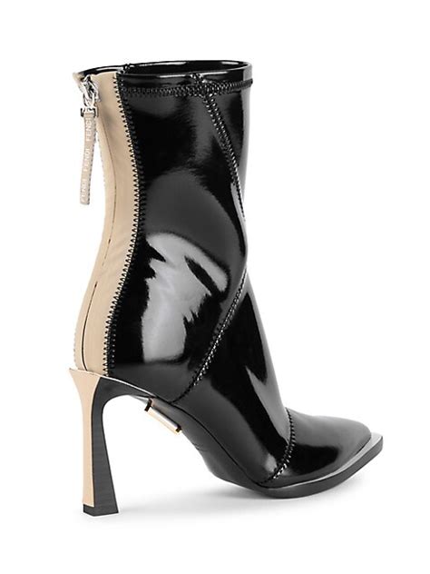 Fendi Patent Neoprene Ankle Boots 